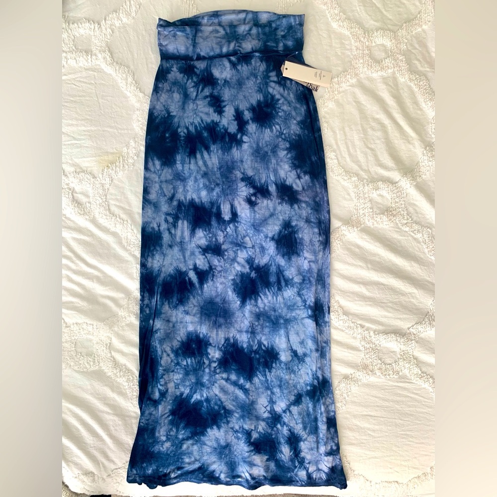 Blue Tie-Dye Maxi Skirt - Unbranded